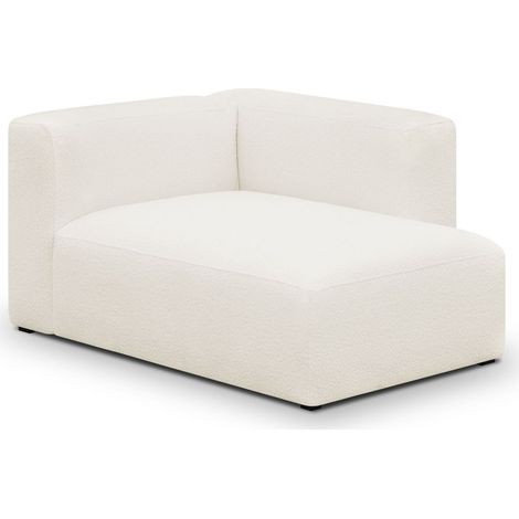 Méridienne d'angle à droite modulable en tissu bouclé beige - Modulo (1/4)