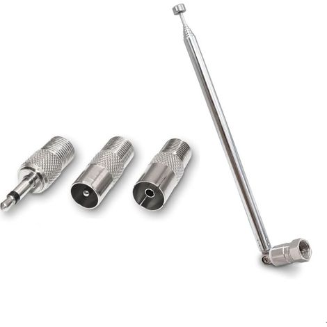 1 antenne télescopique à 7 sections - Antenne FM FM portable de rechange - Pour radio TV, DAB FM/AM - Antenne radio FM (1/5)