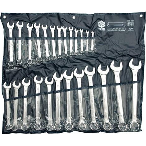 VOREL 51715 - llaves combinadas 25pcs CRV bolsa 6-32mm