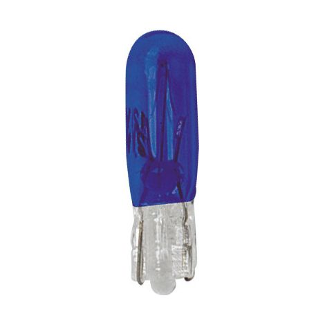 12V Lampada con zoccolo vetro - (T5) - 1,2W - W2x4,6d - 2 pz - D/Blister - Blu (1/4)
