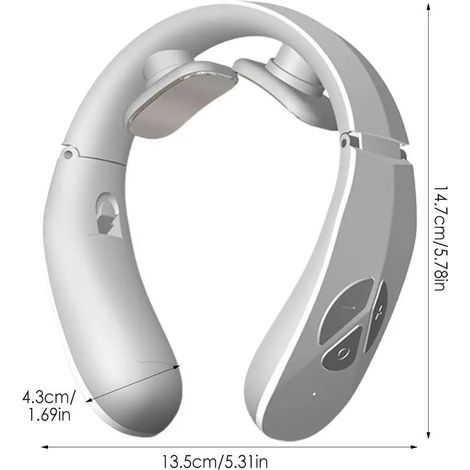 Massaggiatore cervicale EMS, massaggio linfodrenante tramite punti di agopuntura, massaggio cervicale a forma di U con 15 livelli di intensità e 12 modalità di massaggio. - AquaForge