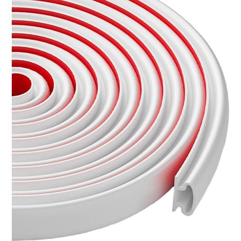Door Seal, 5 m (L) x 10 mm (B)x 6 mm (D), Entrance Door Seal, Window Seal, Rubber Door Seal, White, Soundproof, Flexible, Waterproof (1/5)