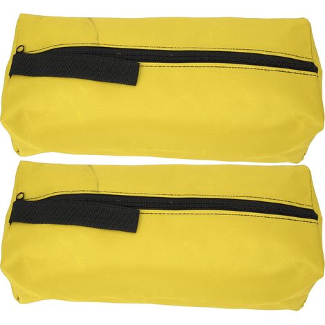 Sacoche à outils en polyester avec fermeture éclair, rangement extérieur pour clés et tournevis, jaune (1/5)
