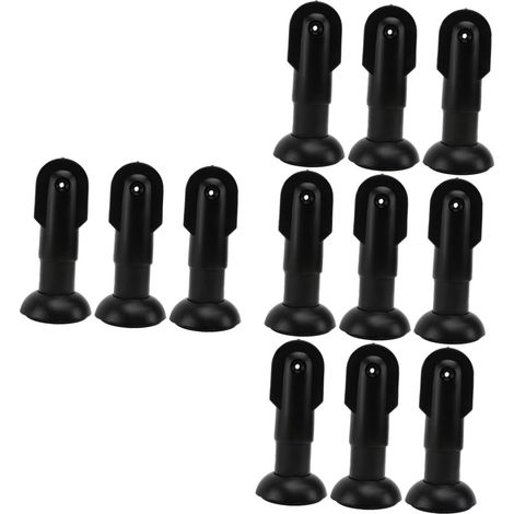 TEHAUX Lot de 12 supports cloison pour toilettes publiques, noir (1/5)