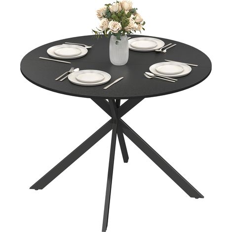 Table ronde, acier., la salle à manger. Cuisine. Noir, 4 personnes. Table cuisine de style industriel, pieds (1/5)