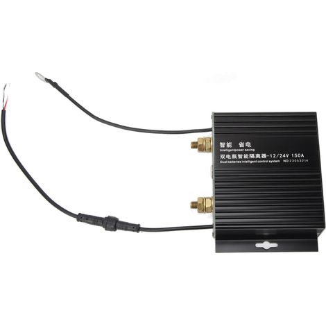 Séparateur de batterie double 150A 12V/24V, relais sensible à la tension LED clignotant intelligent pour camping-car, 4x4, bateau, yacht, voiture (1/5)