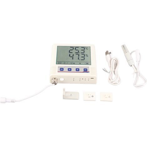 Enregistreur de données de température et d'humidité USB externe, précision, écran LCD, 5V DC, lot de 26, groupe de données (1/5)