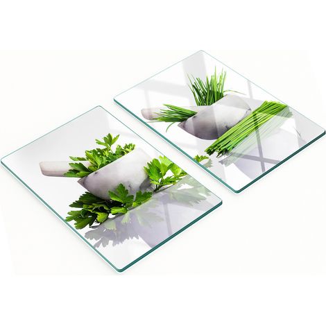 Tavole decorative multifunzionali in vetro con stampa di erbe aromatiche, 2x40x52 cm (1/5)