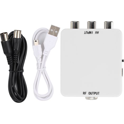 Convertisseur Vidéo AV vers RF Mini sans Pilote, Boîtier Adaptateur Signal TV 67.25MHz 61.25MHz (1/5)