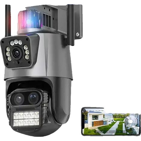 Caméra PTZ, 12 Mégapixels, Détection de Mouvement AI, 12MP Ajouter une carte de 128G, Prise EU (1/2)