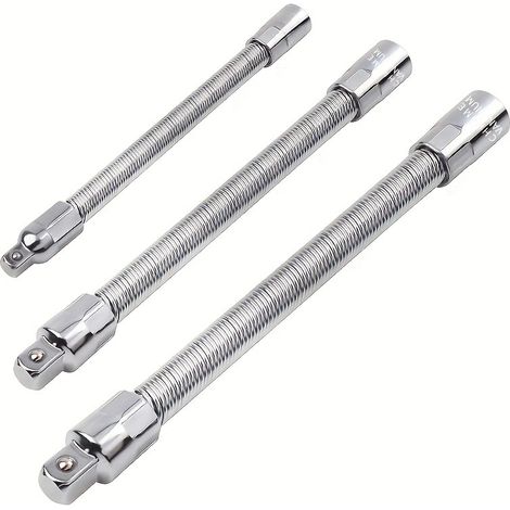 Lot de 3 rallonges flexibles pour clé à douille - Embout d'extension hexagonal flexible pour perceuse - Outils rotatifs (1/5)
