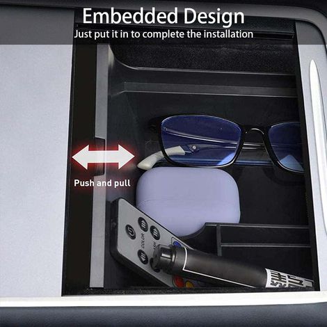 Organisateur de console centrale, boîte de rangement pour accoudoir, rangement pour téléphone, cartes, clés et pièces de monnaie, accessoires auto compatibles avec Tesla Model 3 2021 (1/5)