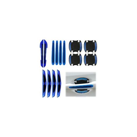 Juego de 14 protectores para manijas de puertas de coche, pegatinas de protección para puertas, protectores reflectantes para puertas, pegatinas reflectantes de advertencia (azul) - Crezuo