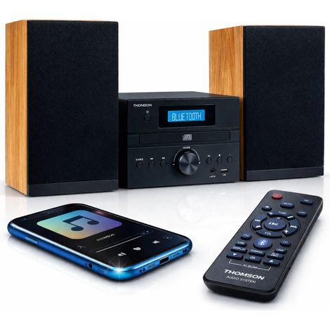Thomson MIC123BT Impianto Micro Hi-Fi 50W Bluetooth CD MP3 Radio FM USB AUX