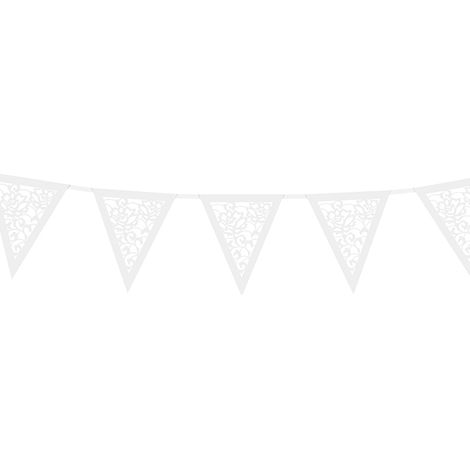 Banderines - guirnalda con adorno, blanca, longitud 300 cm, 1 unidad. (1/3)