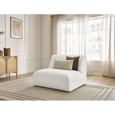 BOBOCHIC - Chauffeuse 1 place pour canapé modulable SIRIUS tissu texturé   Blanc (1/5)