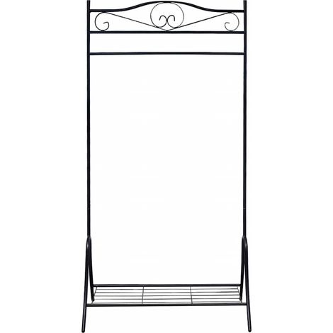 Portant à vêtements Penderie Rangement avec Étagère en Acier Noir 90 x 44 x 174 cm (1/5)