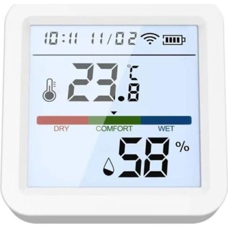 Hygromètre WiFi Tuya Smart Life pour la maison, capteur de température et d'humidité, thermomètre rétroéclairé, compatible avec Alexa et Google Assistant (1/4)