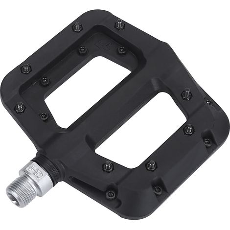 Set aus 2 schwarzen Flatpedalen mit abgedichteten Lagern für Rennräder und Mountainbikes. (1/5)