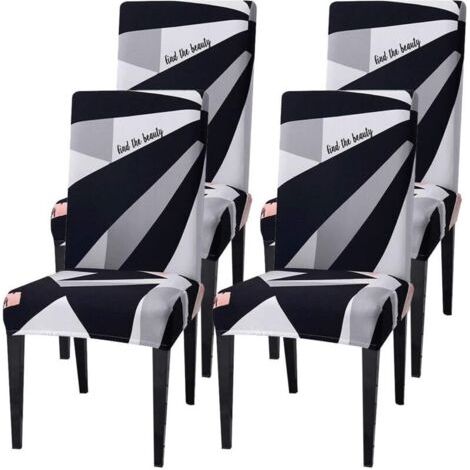 4 housses de chaise universelles pour salle à manger, amovibles, lavables, faciles à nettoyer et durables, pour mariage, hôtel, restaurant (1/5)