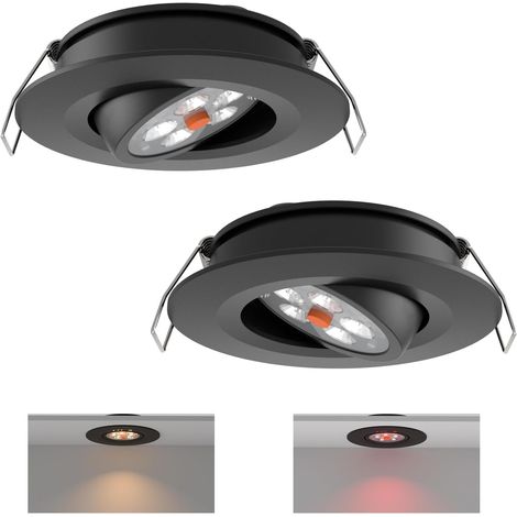 Spot Encastrable 12V LED Camping-car Encastré Gradateur Intégré et Lumière Rouge Dimmable Éclairage pour Bateau Van Caravane 205lm 74mm Angle de faisceau 35°, Aluminium Argent 3000K (1/5)