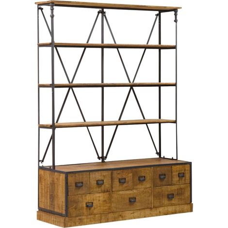 Bibliothèque en métal et bois de manguier Marcel (1/5)