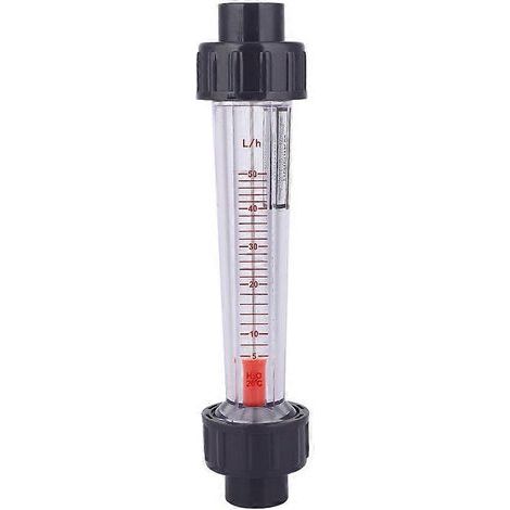 Débitmètre à tube plastique LZB-15(D) - Mesure de débit de liquide haute précision - Résistant aux acides et aux alcalis - 5-50 L/h (1/4)