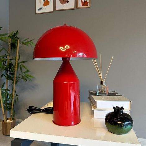 Lipeo Lampe de Table Rouge Moderne, Eclairage Domestique, Tête de Lit en Métal, Lampe de Chevet, Lampe de Lecture (1/5)