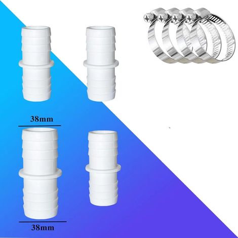 2 Adaptateurs + 4 Colliers de Serrage pour Raccord de Tuyau Pangea Tech, Adaptateur de Buse 38mm vers 38mm (1/3)