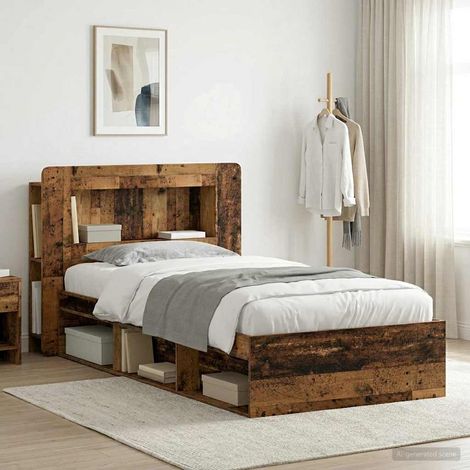 Cadre de lit avec rangement Bois ancien 90 x 190 cm (1/5)
