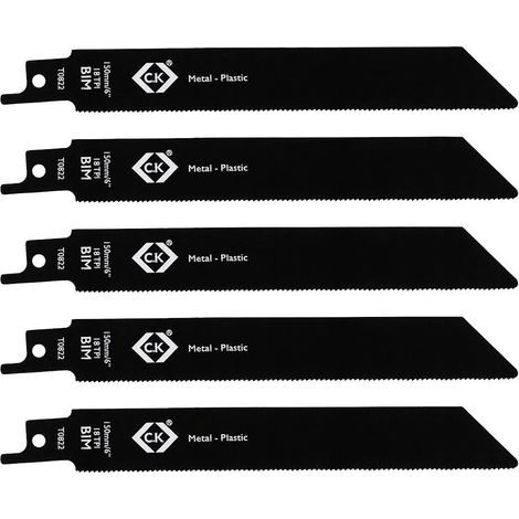 C.K T0822 Lames de scie sabre 18 tpi, lot de 5 Longueur lame de scie 150 mm 5 pc(s)
