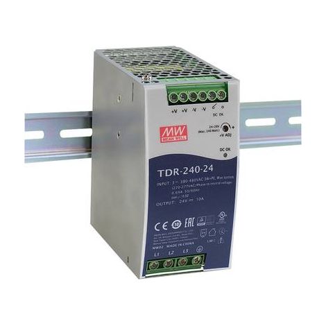 MEAN WELL TDR-240-48 ALIMENTATION RAIL DIN 55 V/DC 5 A 240 W NBR. DE SORTIES:1 X CONTENU 1 PC(S)