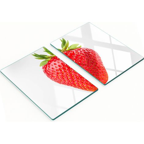 Planches à découper décoratives multifonctionnelles pour la cuisine, couleur fraise durcie, 2 x 40 x 52 cm (1/5)