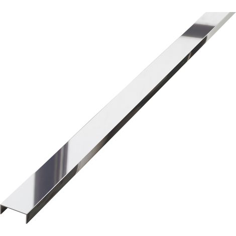 Profil U en acier inoxydable rectifié 244cm X 23mm X 9mm - argent poli (1/5)