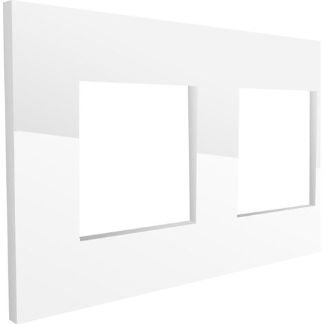 IluminaShop - Marco de Cristal Empotrable Blanco para 2 Modulos Serie Modern (1/3)