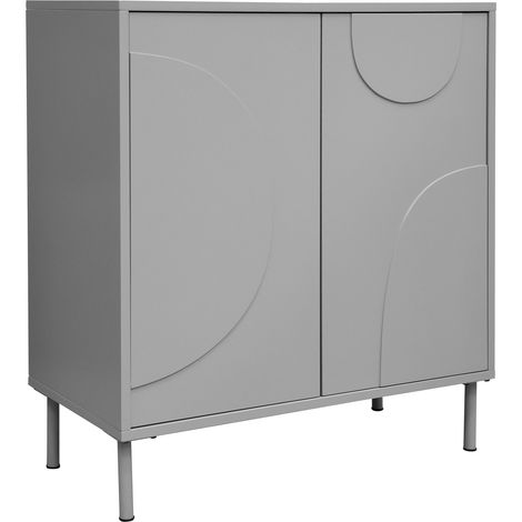 Credenza/cassettiera/mobile contenitore Holea per soggiorno ingresso o camera da letto con 2 ante 75 x 70 x 34 cm grigio 030009024