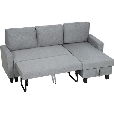 ThreeSeater Storage Sofa Bed Grey (1/5)