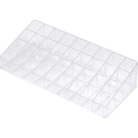 Boîte de rangement pour rouges à lèvres multi-compartiments, transparente (1/5)