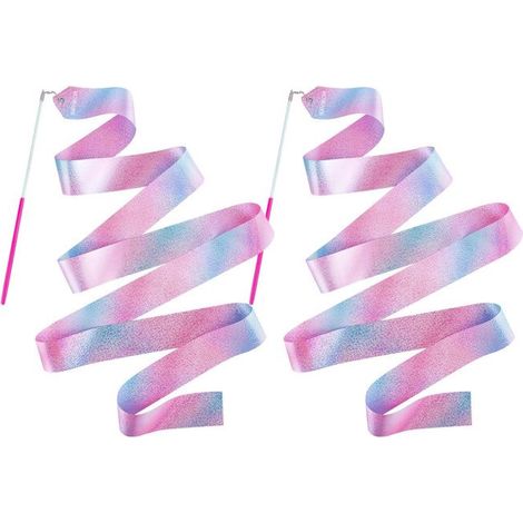 Rubans de Danse - RAVIKOR - 2pcs Rubans gymnastique pour enfants rubans danse scintillants adaptés la formation en danse artistique (1/5)