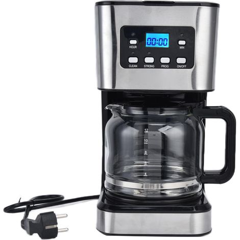 Cafetière à filtre 1,5 L, 12 tasses, avec minuterie et extraction automatique, pour la maison et les cafés, prise européenne 220-240 V. (1/5)
