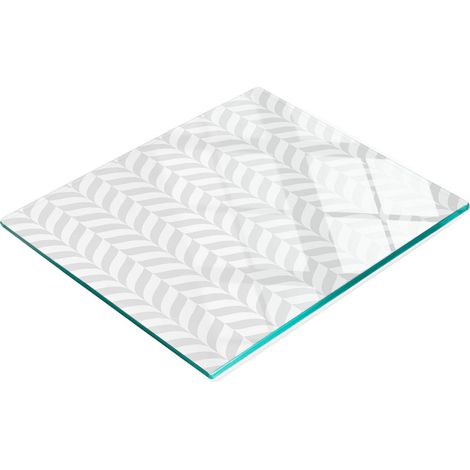 Tablero de vidrio elegante y resistente con estampado de formas geom茅tricas, 60x52 cm.