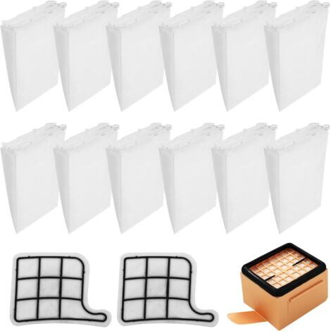 Kit de sacs compatibles avec les aspirateurs Vorwerk VK 135 et VK136, avec filtre de rechange : 12 sacs + 2 filtres moteur + 1 filtre HEPA (1/5)