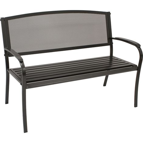 COMO: Bank 2-sitzer 121cm, Streckmetall anthrazit beschichtet (1/4)