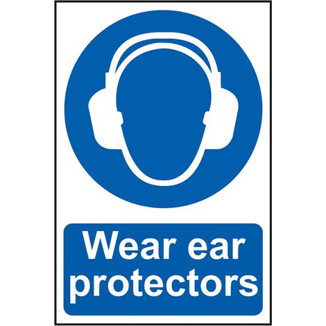 Self-Adhesive Semi-Rigid PVC Wear Ear Protectors Sign (200mm x 300mm) – Suitable for Safety Warnings