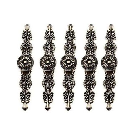 Set of 5 Vintage Retro Style Cabinet Door Handles Bronze Color Furniture Knob for Old Retro Furniture Bookcase Dresser Wardrobe Drawer (1/5)