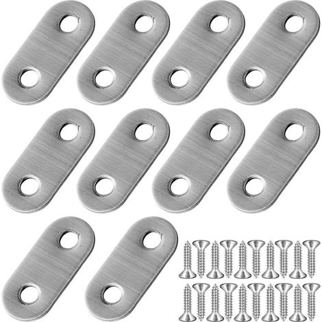 Code Plat À Angle Droit De 10 Pièces Avec 20 Vis, Support Métallique En Bois, Connecteur D'Angle De Support De Réparation Plat, Support De Réparation Fixe (1/5)