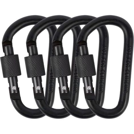 Mousquetons Verrouillage à Vis - Lot de 4 - Pour Sac à Dos, Porte-clés, Randonnée, Alpinisme (1/5)