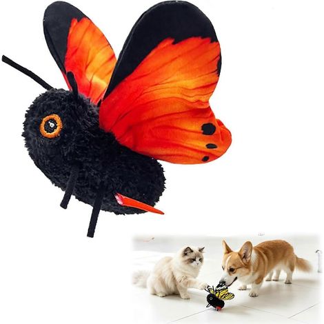 Jouet papillon interactif intelligent pour chat et chien, détection de battements d'ailes, mouvement réaliste encourageant la chasse