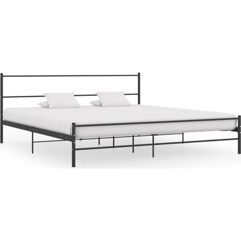 Bed Frame Black Metal Super King Bed Frame Rectangular vidaXL (1/5)