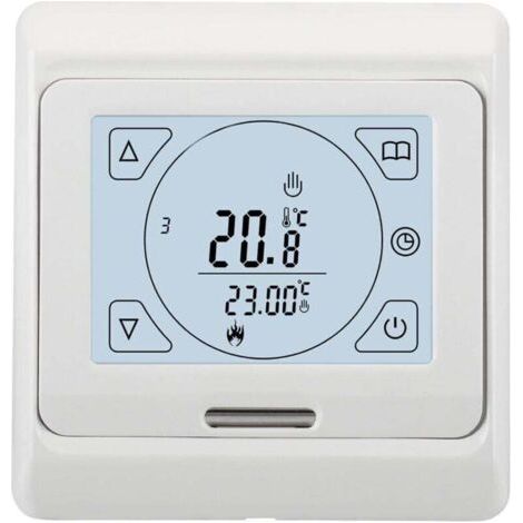 Thermostats de Chauffage hebdomadaires programmables à écran Tactile, AC230V 3A,Fonctionne pour Chauffage au Sol radieux, Blanc (1/4)